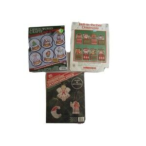Lot 3x Dimensions JACK-IN-THE-BOX 9078 Design Works 1678 Christmas Ornament Kits